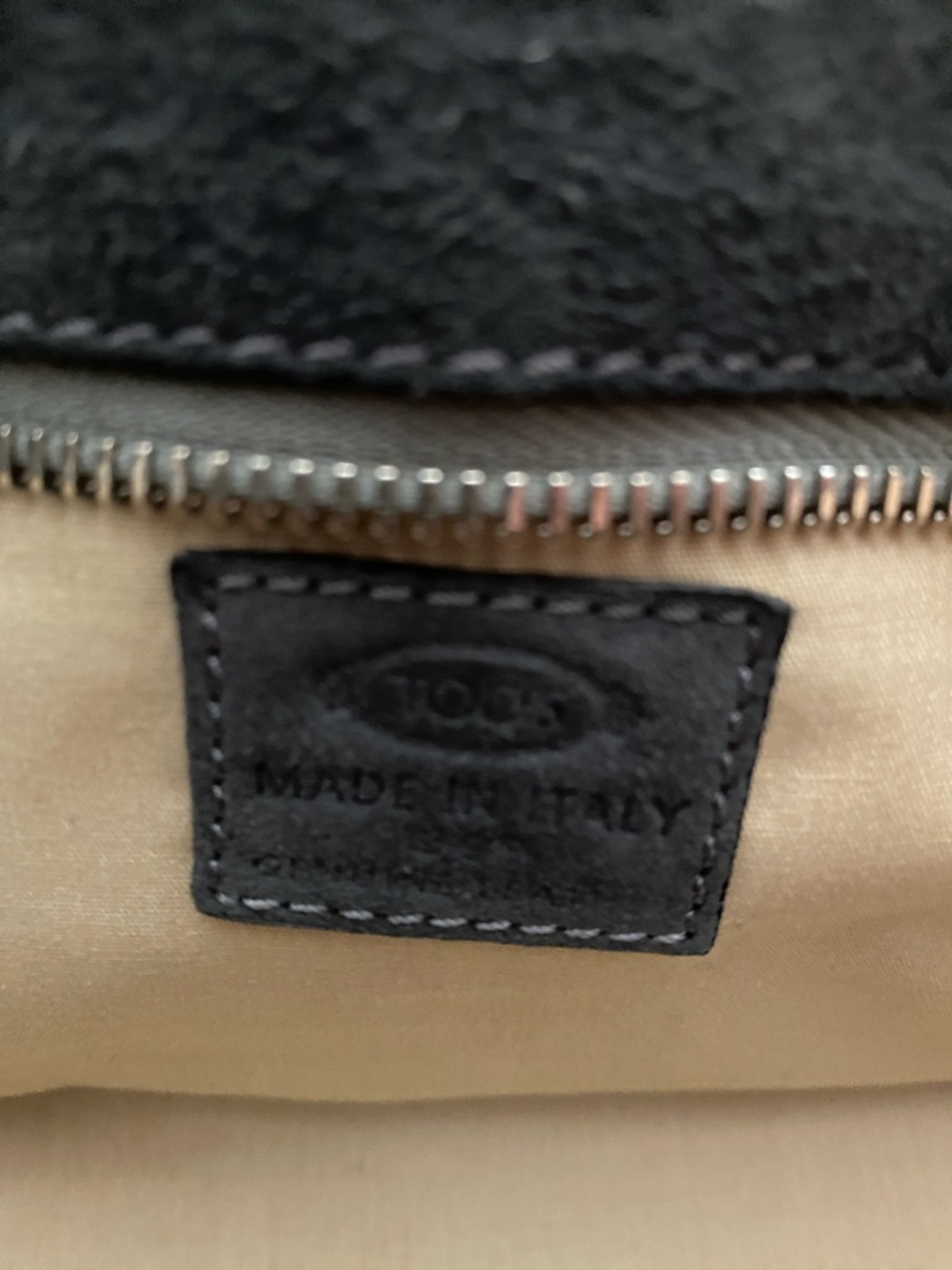 Tod's Dark Gray Suede Shoulder Bag - Picture 3 of 5